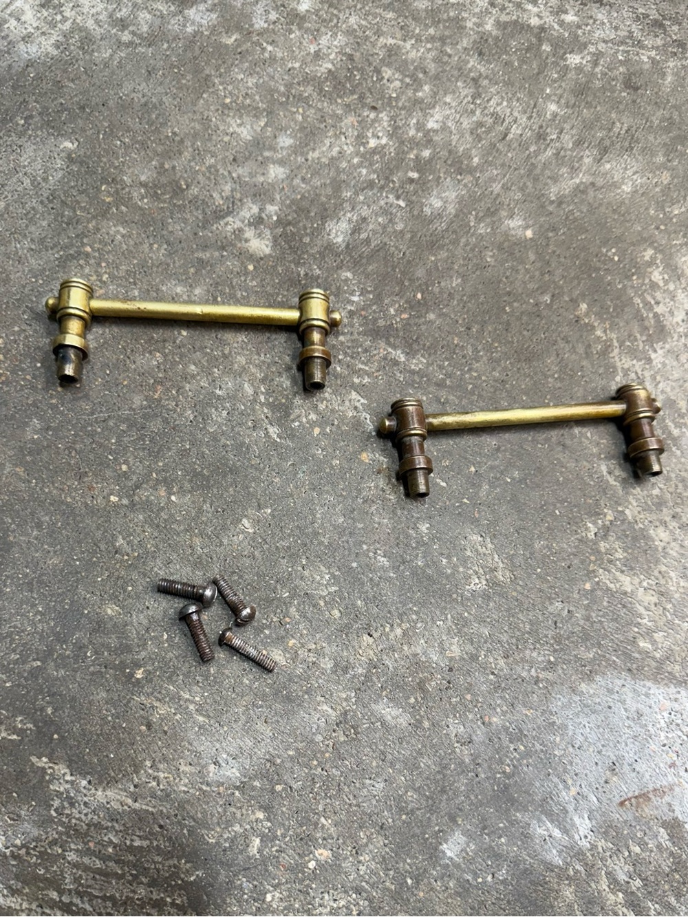 Antique Victorian Brass Drawer Pulls Heavy Vintage Cabinet Hardware Pair